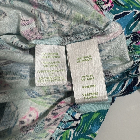 NEW Lilly Pulitzer [ XXS ] PJ Knit Button-Up Top Blue Barking Up‎ Palm Tree - Picture 12 of 14